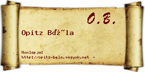 Opitz Béla névjegykártya