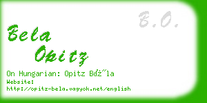 bela opitz business card